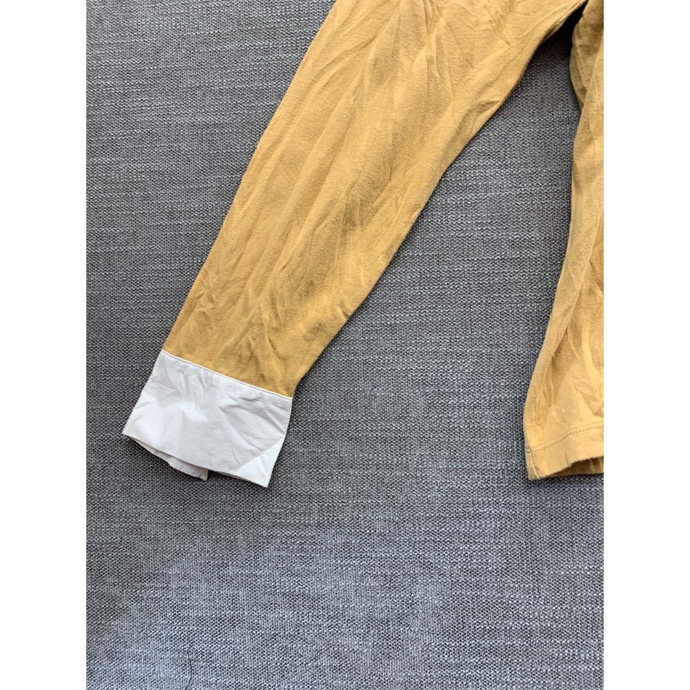 Denim + Co. Shirt Womens XL Mustard Yellow Stretch V Neck Layered Long Sleeve - Picture 4 of 9